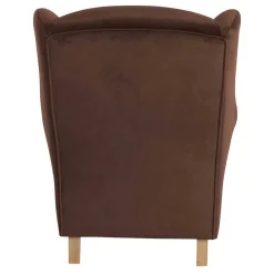 Wohnen Braune Möbel|Sessel & Hocker*Ohrenbackensessel in Braun und Buche Natur - Revelinda