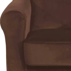 Wohnen Braune Möbel|Sessel & Hocker*Ohrenbackensessel in Braun und Buche Natur - Revelinda