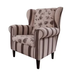 Wohnen Braune Möbel|Sessel & Hocker*Ohrenbackensessel Prisma in Braun Beige