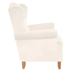 Wohnen Sessel & Hocker|Sessel*Ohrensessel in Cremefarben Samtvelours - Leviada