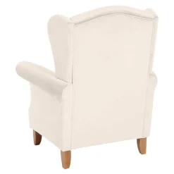 Wohnen Sessel & Hocker|Sessel*Ohrensessel in Cremefarben Samtvelours - Leviada