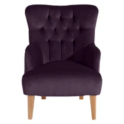 Wohnen Sessel & Hocker|Sessel*Ohrensessel in Dunkellila Samtvelours - Nordico