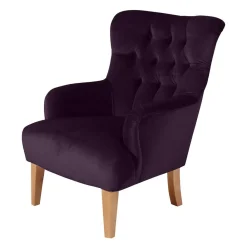 Wohnen Sessel & Hocker|Sessel*Ohrensessel in Dunkellila Samtvelours - Nordico