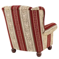 Wohnen Braune Möbel|Sessel & Hocker*Ohrensessel mit Streifen und Ornamenten - Basento