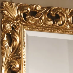 Wohnen Oppulenter Wandspiegel in Gold Holzrahmen - Carlenna I