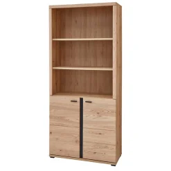 Wohnen Ordnerregal mit drei Fächern und zwei Türen - Emly