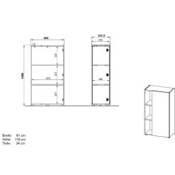 Wohnen Büroschränke*Ordnerschrank in Hellgrau und Wildeiche Optik - Chiron