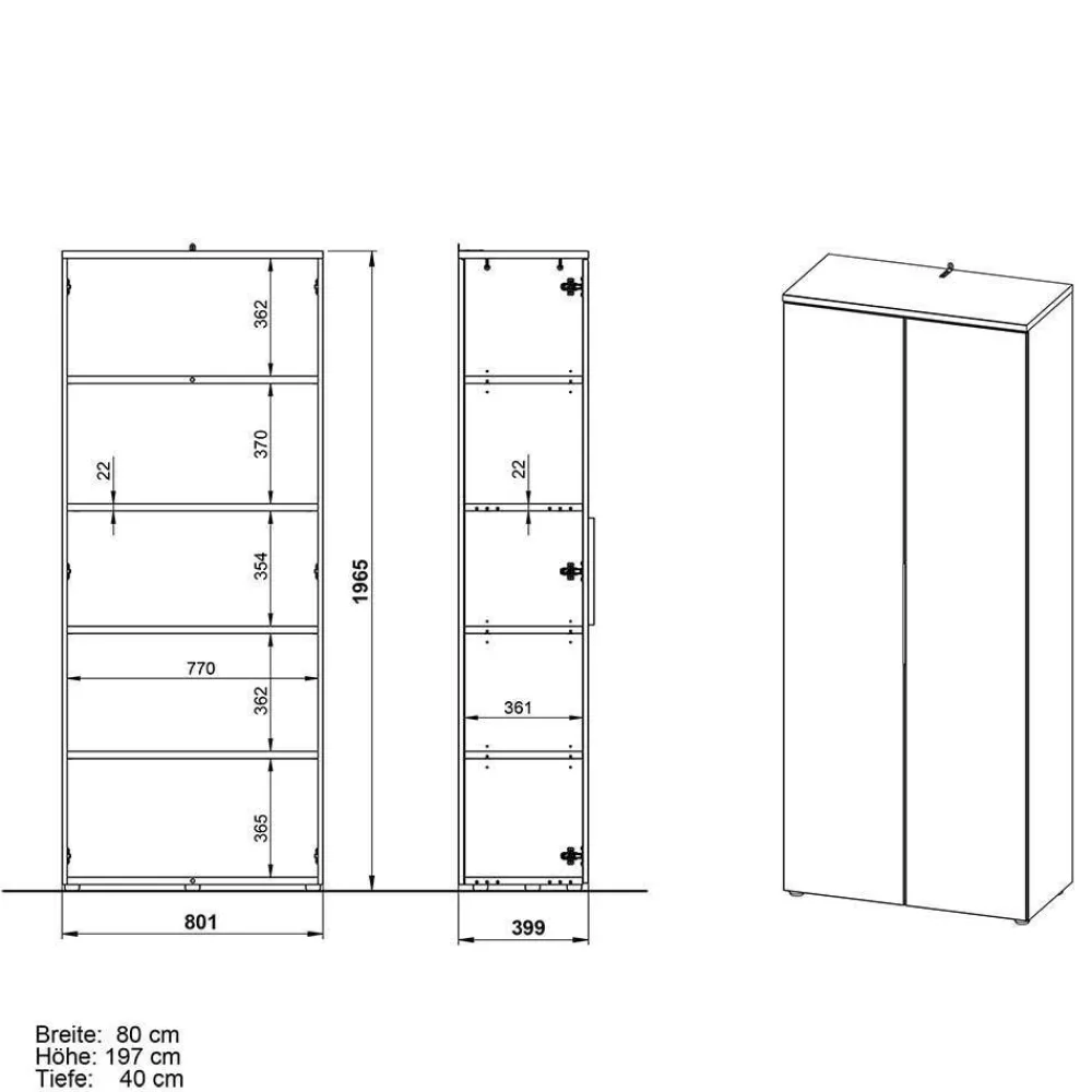 Wohnen Ordnerschrank mit Doppeltür - Tila