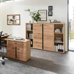 Wohnen Büroschränke*Ordnerschrank mit Doppeltür teilmassiv - Emly