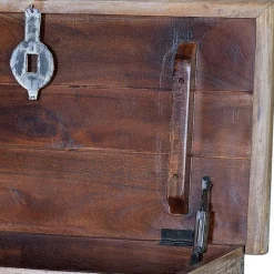 Wohnen Orient Design Truhe in Antikweiß mit Bronze - Abraham