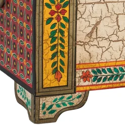 Wohnen Orientalische Möbel|Holztruhen*Orient Design Truhe in Bunt mit Elefanten Motiv - Branle