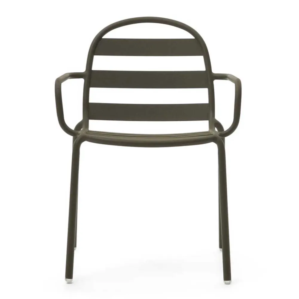 Wohnen Outdoor Armlehnenstühle in Graugrün - Ocna (4er Set)