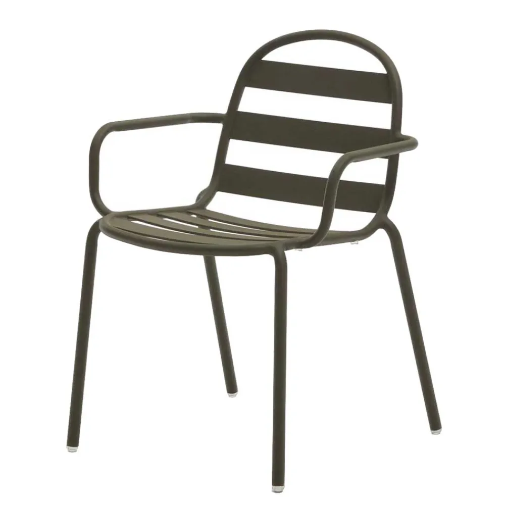 Wohnen Outdoor Armlehnenstühle in Graugrün - Ocna (4er Set)