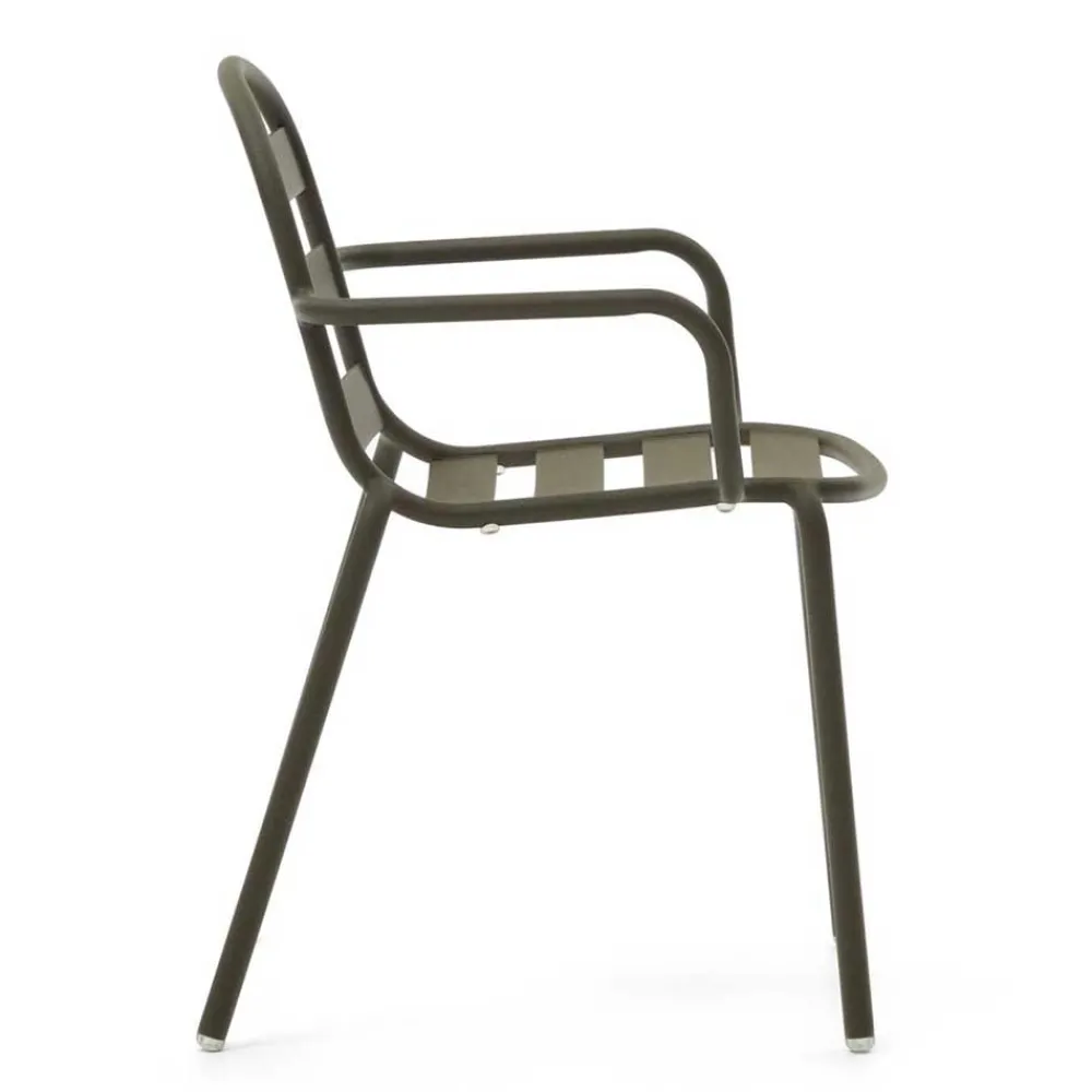 Wohnen Outdoor Armlehnenstühle in Graugrün - Ocna (4er Set)