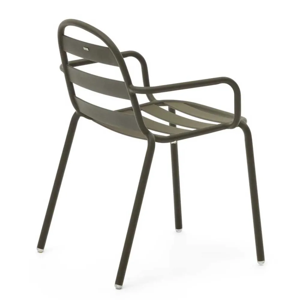 Wohnen Outdoor Armlehnenstühle in Graugrün - Ocna (4er Set)