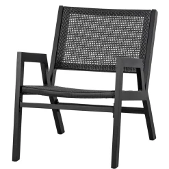 Wohnen Rattanmöbel|Lounge-Gartenmöbel*Outdoor Armlehnenstuhl in Schwarz - Fiela (2er Set)