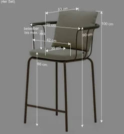 Wohnen Barhocker|Hocker*Outdoor Barstuhl mit 66 cm Sitzhöhe - Ragusca (4er Set)