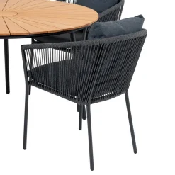 Wohnen Schwarze Möbel|Rattanmöbel*Outdoor Essgruppe im modernen Stil - Farmer (fünfteilig)