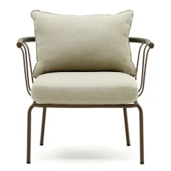 Wohnen Rattanmöbel|Rattan-Gartenmöbel*Outdoor Sessel aus braunem Metall - Ragusca (2er Set)