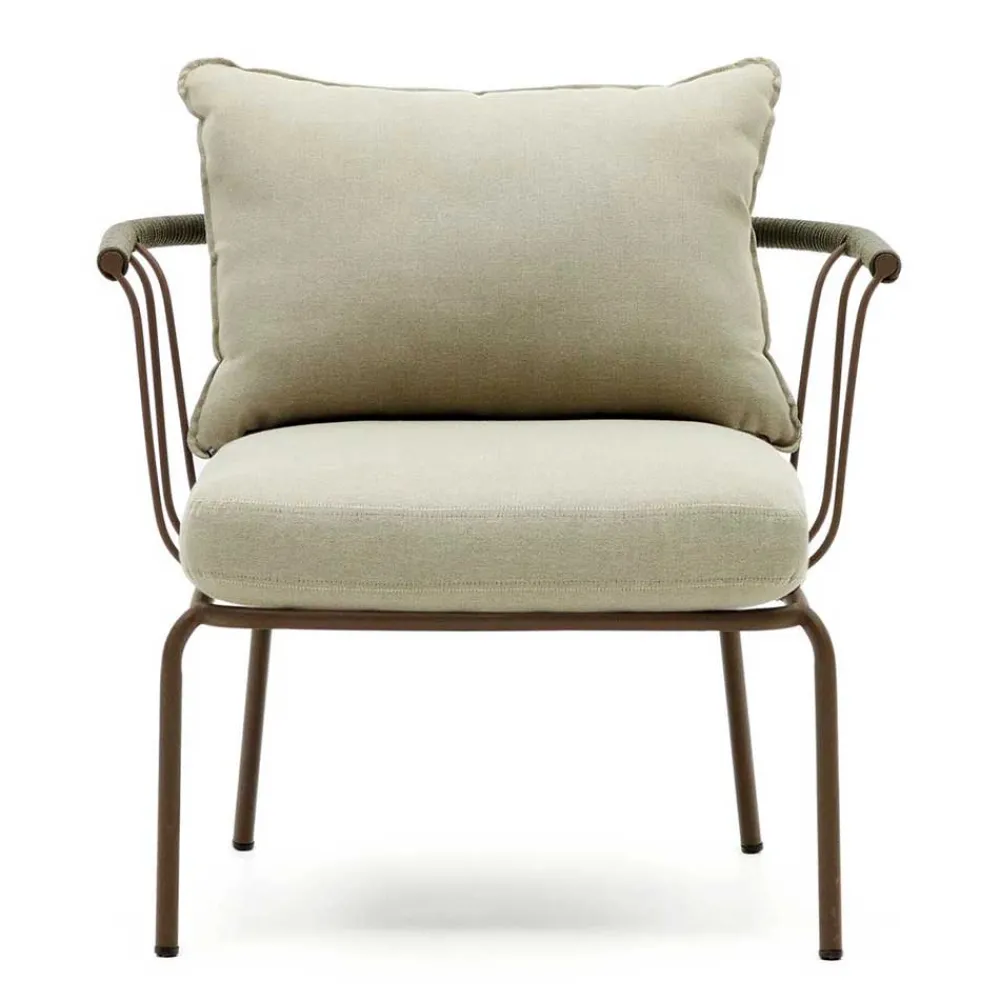 Wohnen Rattanmöbel|Rattan-Gartenmöbel*Outdoor Sessel aus braunem Metall - Ragusca (2er Set)