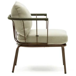 Wohnen Rattanmöbel|Rattan-Gartenmöbel*Outdoor Sessel aus braunem Metall - Ragusca (2er Set)