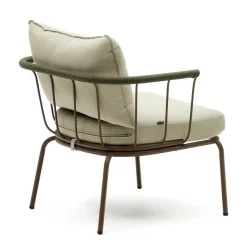 Wohnen Rattanmöbel|Rattan-Gartenmöbel*Outdoor Sessel aus braunem Metall - Ragusca (2er Set)