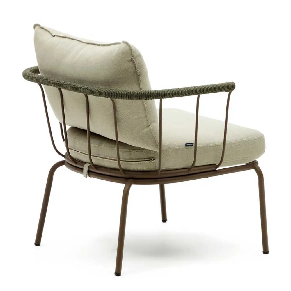 Wohnen Rattanmöbel|Rattan-Gartenmöbel*Outdoor Sessel aus braunem Metall - Ragusca (2er Set)