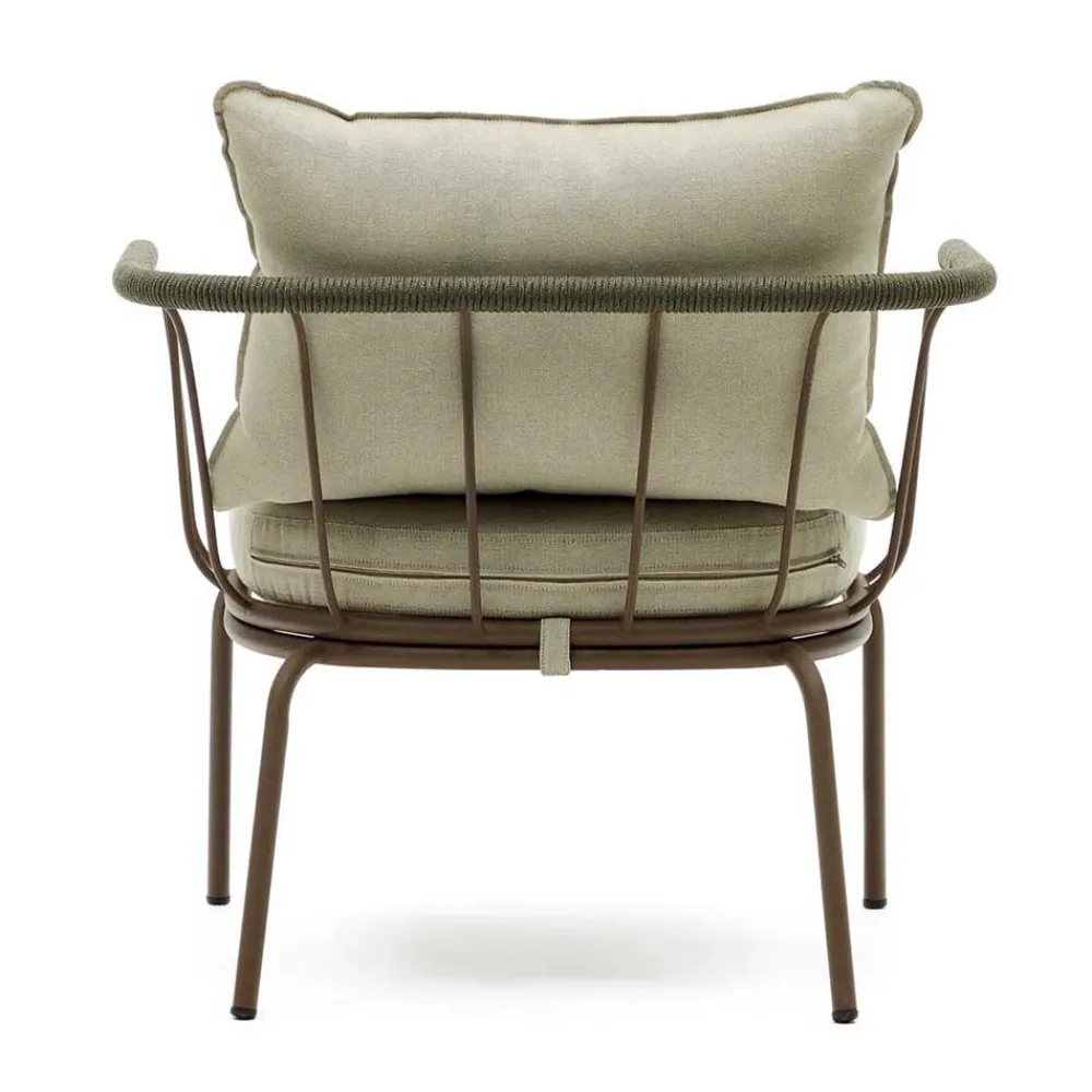 Wohnen Rattanmöbel|Rattan-Gartenmöbel*Outdoor Sessel aus braunem Metall - Ragusca (2er Set)