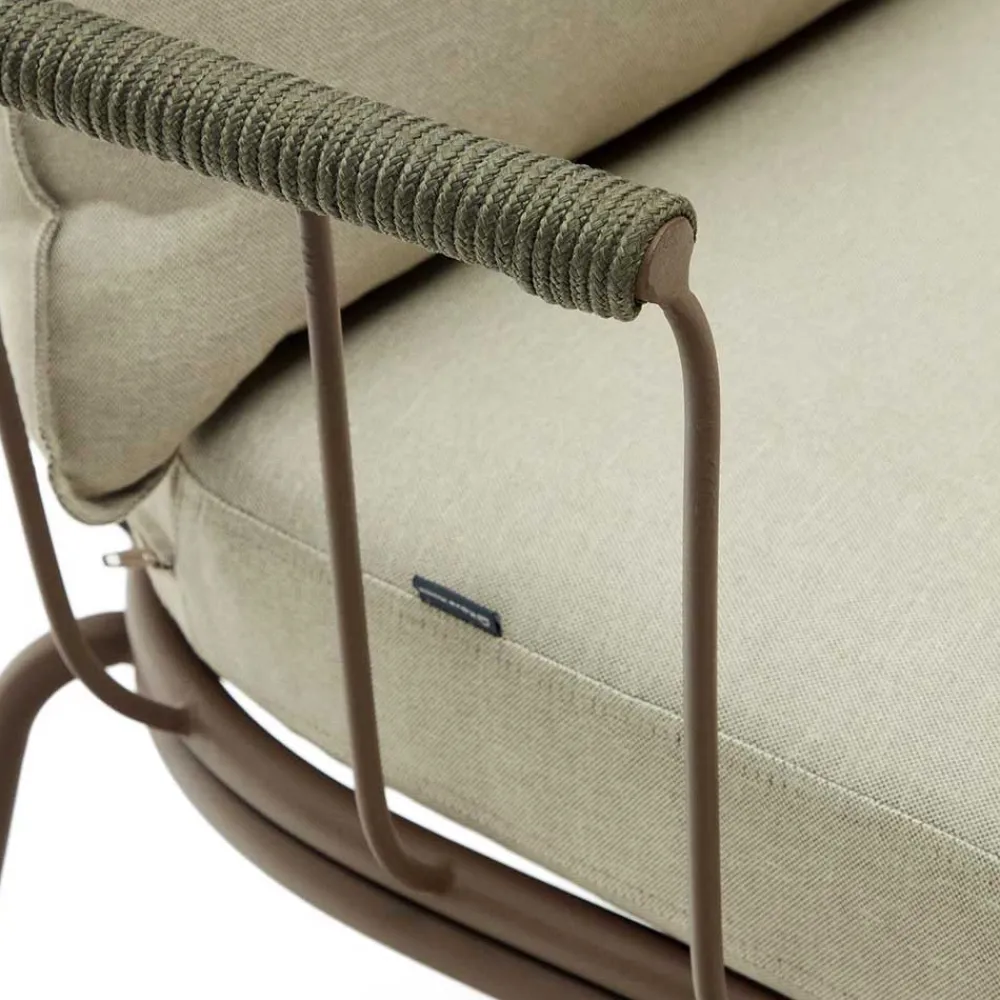 Wohnen Rattanmöbel|Rattan-Gartenmöbel*Outdoor Sessel aus braunem Metall - Ragusca (2er Set)