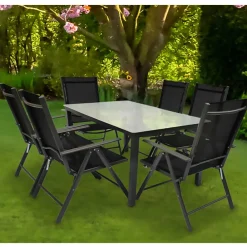 Wohnen Outdoor Sitzgruppe mit Glastisch - Franatico (siebenteilig)