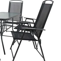 Wohnen Glasmöbel|Balkonmöbel*Outdoor Tisch & Klappstühle Set - Alcamo (siebenteilig)