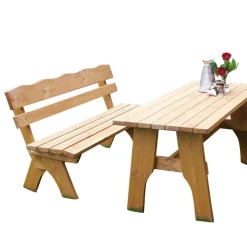 Wohnen Outdoor Tischgruppe Brixen aus Kiefer Massivholz (vierteilig)