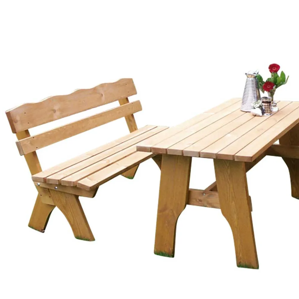 Wohnen Outdoor Tischgruppe Brixen aus Kiefer Massivholz (vierteilig)