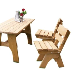 Wohnen Outdoor Tischgruppe Brixen aus Kiefer Massivholz (vierteilig)