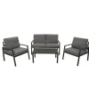 Wohnen Metall-Gartenmöbel|Balkonmöbel*Outdoor-Lounge Set aus Aluminium - Zebrano (vierteilig)