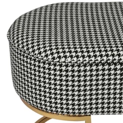 Wohnen Schwarze Möbel|Weiße Möbel*Ovale Polsterbank mit Hahnentritt Muster - Gasilia