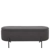 Wohnen Küchenbänke|Bettbänke*Ovale Truhenbank in Anthrazit Boucle - Comoto
