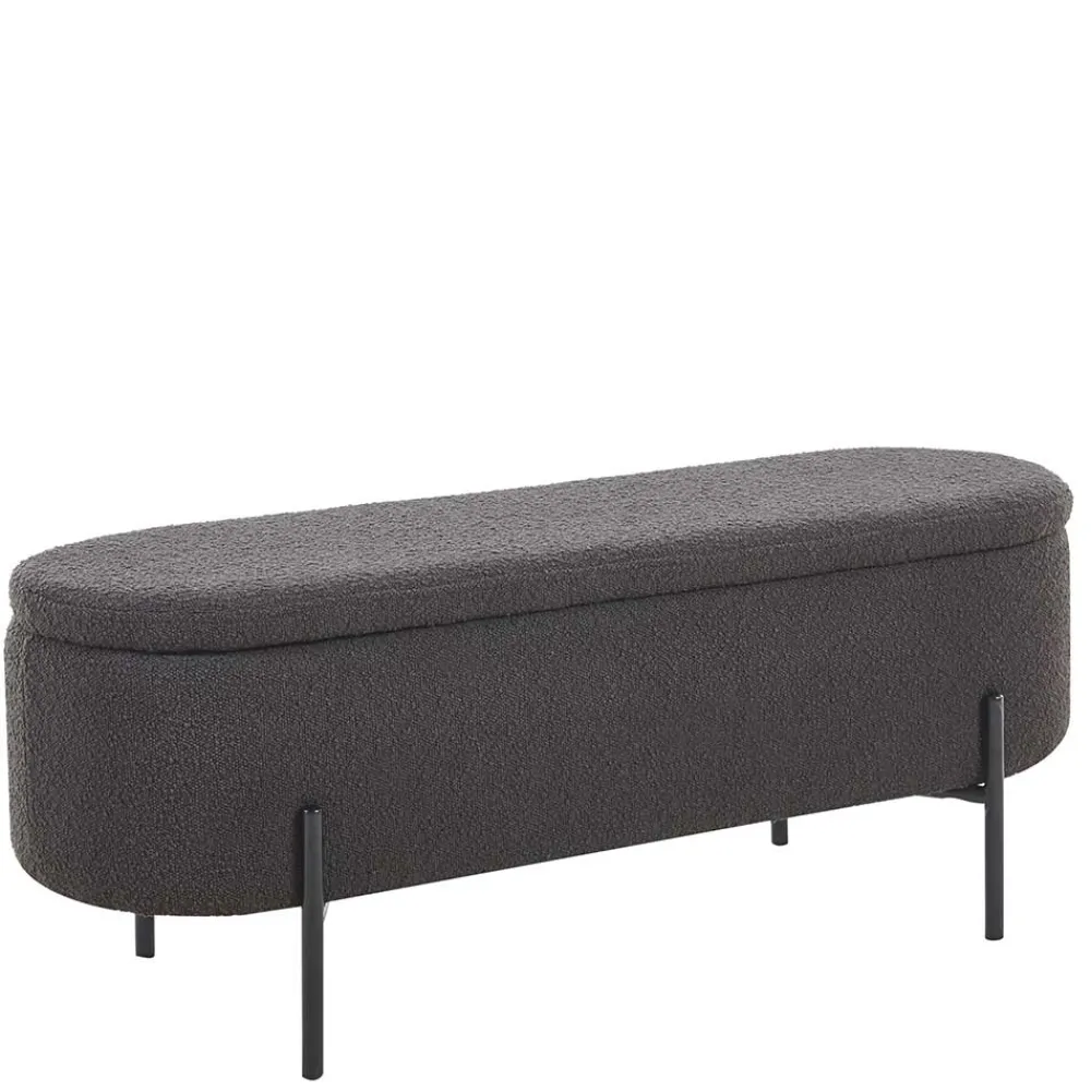 Wohnen Küchenbänke|Bettbänke*Ovale Truhenbank in Anthrazit Boucle - Comoto