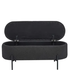 Wohnen Küchenbänke|Bettbänke*Ovale Truhenbank in Anthrazit Boucle - Comoto