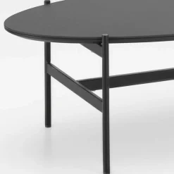 Wohnen Ovaler Couchtisch in Dunkelgrau Keramik - Andrina