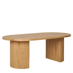 Wohnen Ovaler Couchtisch in Eiche Holzoptik - Saracan