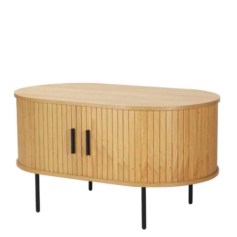 Wohnen Skandinavische Möbel|Couchtisch*Ovaler Couchtisch mit Stauraum - Barnetta