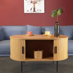 Wohnen Skandinavische Möbel|Couchtisch*Ovaler Couchtisch mit Stauraum - Barnetta