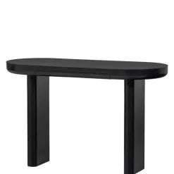 Kinder Wohnen Ovaler Design Schreibtisch in Schwarz Holzoptik - Belinda