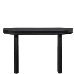 Kinder Wohnen Ovaler Design Schreibtisch in Schwarz Holzoptik - Belinda