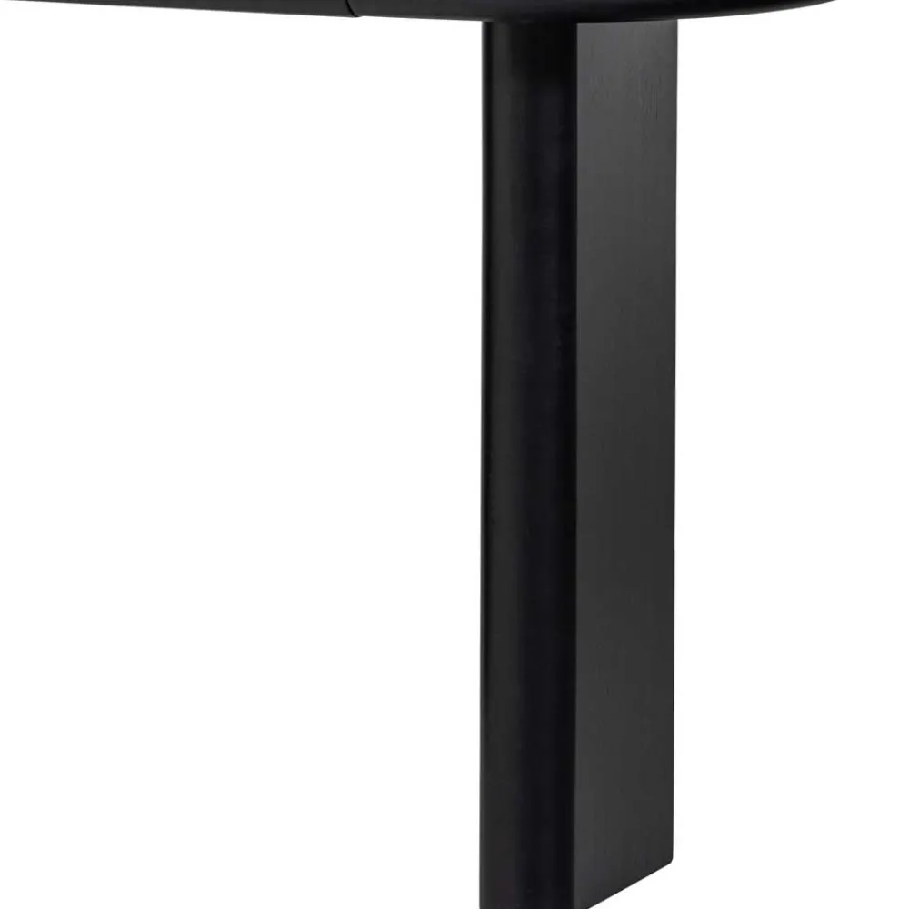 Kinder Wohnen Ovaler Design Schreibtisch in Schwarz Holzoptik - Belinda