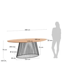 Wohnen Skandinavische Möbel*Ovaler Esstisch mit Eisen Drahtgestell - Rubins