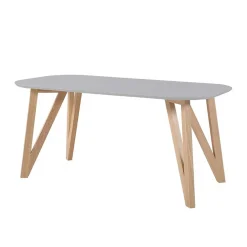 Wohnen Skandinavische Möbel*Ovaler Esszimmer Esstisch in Grau & Eichefarben - Mevyda