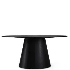 Wohnen Esszimmertische|Skandinavische Möbel*Ovaler Esszimmertisch in Schwarz Eiche - Vuschea