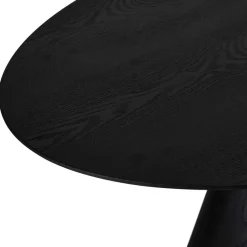 Wohnen Esszimmertische|Skandinavische Möbel*Ovaler Esszimmertisch in Schwarz Eiche - Vuschea